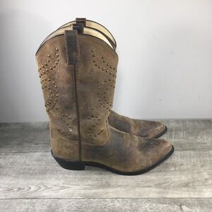 Smoky Mountain Boots Women's Studded Leather Rancher Western Cowboy Size 9 Wide